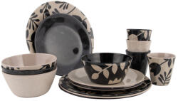 Bo-Camp Mix & Match 16 100% Melamine edénykészlet fekete/bézs
