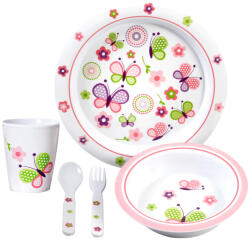 Brunner Butterfly 3+ gyerek étkező készlet fehér/rózsaszín