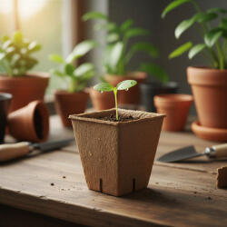  Palántanevelő cserép - 6 x 6 cm - négyzet, papír - 12 db / csomag (11987)