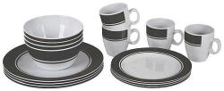 Bo-Camp Dinner set 16 edénykészlet fehér/szürke