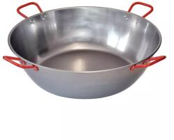  Polírozott acél paella mély serpenyő 4 fülű 65cm