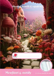 ICO Olvasónapló, tűzött, A5, 32 lap, 4. osztály, ICO Süni Mesefüzet, virágok (TICSUOL04V) (TICSUOL04V)