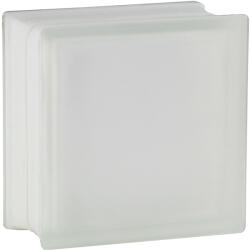 Fuchs Design Üvegtégla fehér két oldalon szatinált 19 cm x 19 cm x 10 cm