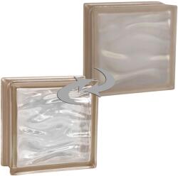 Fuchs Design BM Aqua Reflex üvegtégla egy oldalon szatinált 19 cm x 19 cm x 8 cm bézs