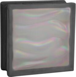 Fuchs Design BM Aqua gyöngyház üvegtégla két oldalon szatinált 19 cm x 19 cm x 8 cm fekete