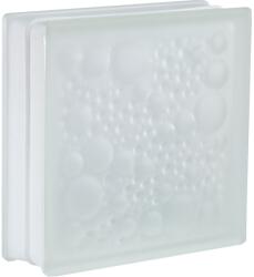 Fuchs Design Savona üvegtégla fehér két oldalon szatinált 19 cm x 19 cm x 5 cm