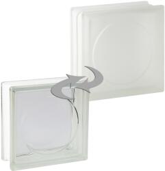 Fuchs Design Alpha üvegtégla fehér egy oldalon szatinált 19 cm x 19 cm x 8 cm