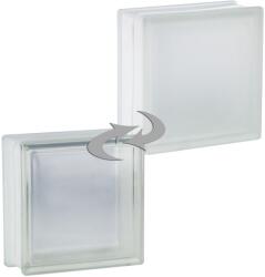 Fuchs Design Riva üvegtégla fehér egy oldalon szatinált 19 cm x 19 cm x 8 cm