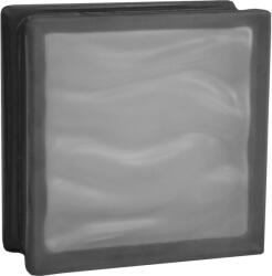 Fuchs Design BM Aqua Reflex üvegtégla két oldalon szatinált 19 cm x 19 cm x 8 cm fekete