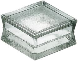 Fuchs Design Üvegtégla kalapált egy oldalon szatinált 19 cm x 19 cm x 10 cm