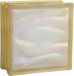 Fuchs Design BM Aqua gyöngyház üvegtégla két oldalon szatinált 19 cm x 19 cm x 8 cm aranyszín