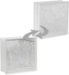 Fuchs Design Savona üvegtégla fehér egy oldalon szatinált 19 cm x 19 cm x 8 cm