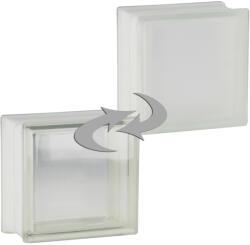 Fuchs Design Üvegtégla fehér egy oldalon szatinált 19 cm x 19 cm x 10 cm