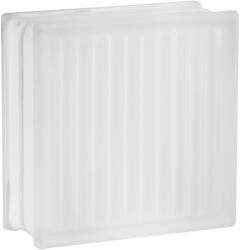 Fuchs Design Kockás üvegtégla fehér két oldalon szatinált 19 cm x 19 cm x 5 cm