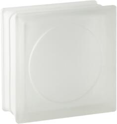 Fuchs Design Alpha üvegtégla fehér két oldalon szatinált 19 cm x 19 cm x 8 cm