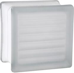 Fuchs Design Kockás üvegtégla fehér két oldalon szatinált 11, 5 cm x 11, 5 cm x 8 cm