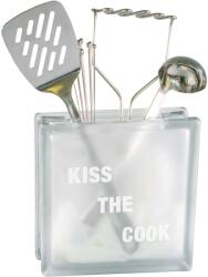 Fuchs Design Dekor üvegtégla fehér egy oldalon szatinált 19, 8 cm x 19, 8 cm x 8 cm