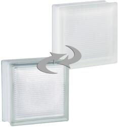 Fuchs Design Xenon üvegtégla fehér egy oldalon szatinált 19 cm x 19 cm x 8 cm