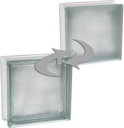 Fuchs Design Üvegtégla fehér zajvédelem egy oldalon szatinált 19 cm x 19 cm x 8 cm