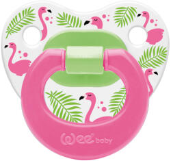 Wee Baby Suzetă ortodontică Wee Baby, 6-18 luni, roz cu flamingo (834)