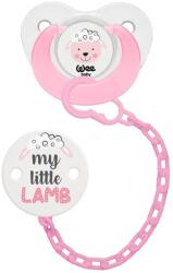 Wee Baby Suzetă din silicon cu lanț Wee Baby - roz, peste 18 luni (373)