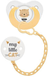 Wee Baby Set suzetă și lanț Wee Baby - 0-6 luni, galbenă (371)