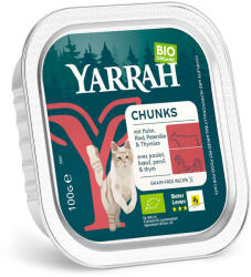 Yarrah 32x100g Yarrah Bio Chunks Bio csirke, bio marha bio petrezselyem & bio kakukkfű nedves macskatáp