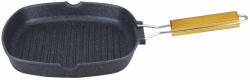 Rosberg Tigaie grill Rosberg Premium RP54316C28, 28 cm, Maner pliabil, Acoperire marmura, Negru (RP54316C28)