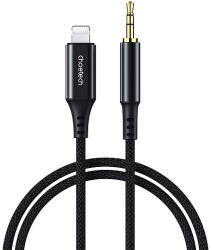 Choetech AUX007 Lighting / mini jack 3, 5 mm-es kábel 1 m - fekete