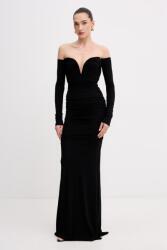 Elisabetta Franchi rochie drapată cu vâscoză PPY2-SUD0LB_99X (ABR1061E2)