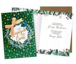 kukartka Karácsonyi üdvözlőlap, B6 méret, 16.6x11.7cm, borítékkal, díszített, Karácsonyra (5901924407737)