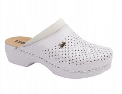  Férfi Flip-flop Papucs Fehér Leon PU100M Valódi Bőr Bebújós (PU100M.BELA)