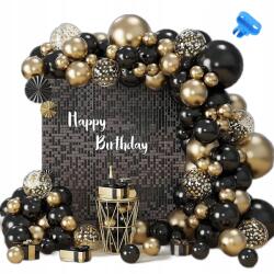 DS Léggömb Füzér Arany Erős Lufik Fekete Arany Ív Party Dekoráció XXL - allegro - 3 670 Ft