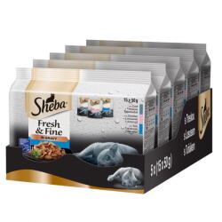 Sheba Fresh & Fine halas válogatás tasakokban lében macskáknak 5x (15×50 g