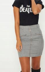 Prettylittlething Z7C206 Prettylittlething Szürke Kockás Mini Szoknya Xs
