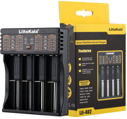 LiitoKala Lii-402 négycsatornás 18650 USB Lithium-Ion Li-Ion akkumulátor/cella töltő/adapter (Lii402)