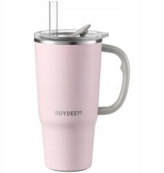 Buydeem Thermo bögre szívószállal 700 ml Buydeem DS57 italokhoz rózsaszín (DS57-P)