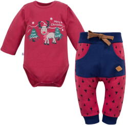 Eevi Csecsemő szett Rénszarvas mintás bordó - 86