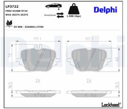 DELPHI Sada brzdových platničiek kotúčovej brzdy DELPHI LP3722 (LP3722)