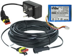 VHBW Akkumulátor, Alacsony feszültségű kábel és Hálózati adapter Husqvarna Automower-hez - 3400 mAh