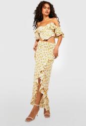 Boohoo Virágmintás Női Maxi Szoknya Fodros 42-ES