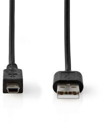 Nedis CCCGL60301BK20 USB mini 5p (mini USB)kábel, USB 2.0 USB-A dugó USB mini 5p dugó, 480 Mbps. 2m (CCGL60301BK20)