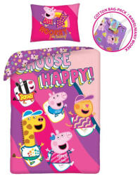 Peppa Malac Choose Happy ágyneműhuzat 140×200cm, 70×90 cm
