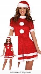 Fiestas Guirca Mikuláslány jelmez, piros ruha, sapka, Size S (8412672417604)