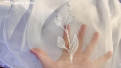 fuggonyoutlet Méteráru, Feride, Voile, fehèr alapon fehér, 280 cm