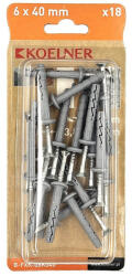  Lapos peremes dübel beüthető csavarral 6x60mm - bakonykotoelem - 413 Ft