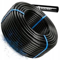 SOLFAST Szerelőcső Pe fi16 Tömlő lyukak nélkül Kábel 100 m Öntözőrendszer Tömlő (Rura Irygacyjna 100 metrów Mocna PN4 polska)