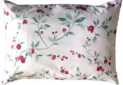  Pamut Félpárna huzat - 70x50 cm méretben fehér alapon apró pink virágok