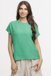 Pierino Bluza verde lejera din vascoza cu in, usor creponata, cu maneca cazuta scurta S/M