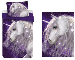  Unikornis gyerek, ovis ágyneműhuzat és polár takaró szett (Purple) (EKING0398)